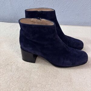 Galea Booties Suede SZ 40, US 9/9.5 Made in Spain Midnight Navy Blue Biker